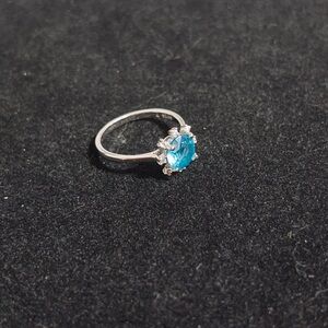S925 Silver Ring with Blue Gemstone